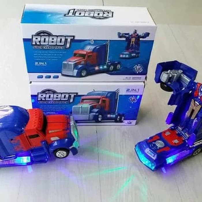 mainan anak robot super change truck optimus prime