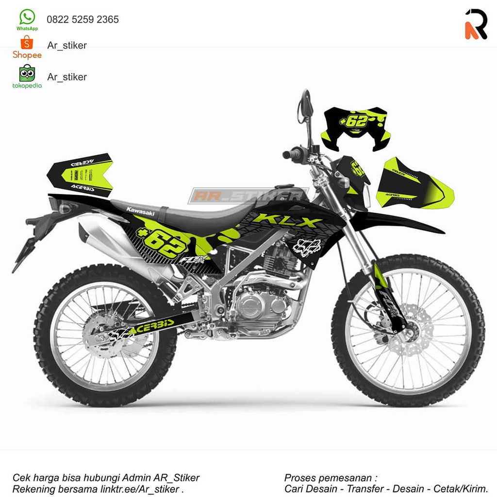 Decal sticker klx 150 bf fox rockstar
