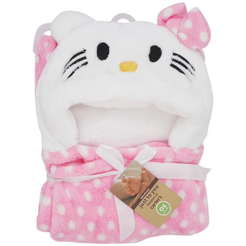 Selimut Cat Pink / Red / Polka Pink Karakter Double Fleece Selimut Bulu Bayi