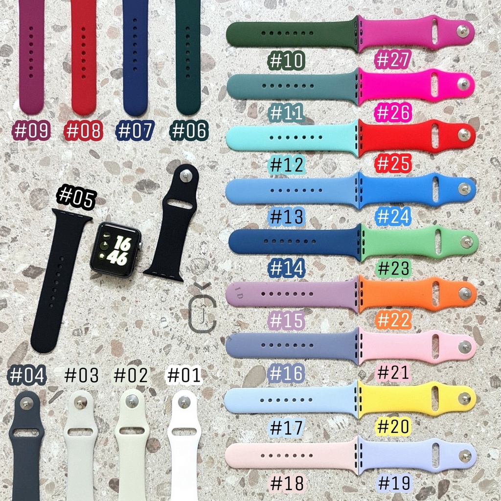 ( TANPA JAM ) &quot; PREMIUM RUBBER SILICONE &quot; STRAP WATCH BASIC - SERI 1 2 3 4 5 6 7 8 SE ULTRA| SIZE 38 40 41 42 44 45 49 MM | Tali strap band apple watch iwatch smartwatch iwo