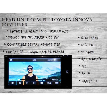 Head Unit TV Mobil Innova GPS Bluetooth MP4