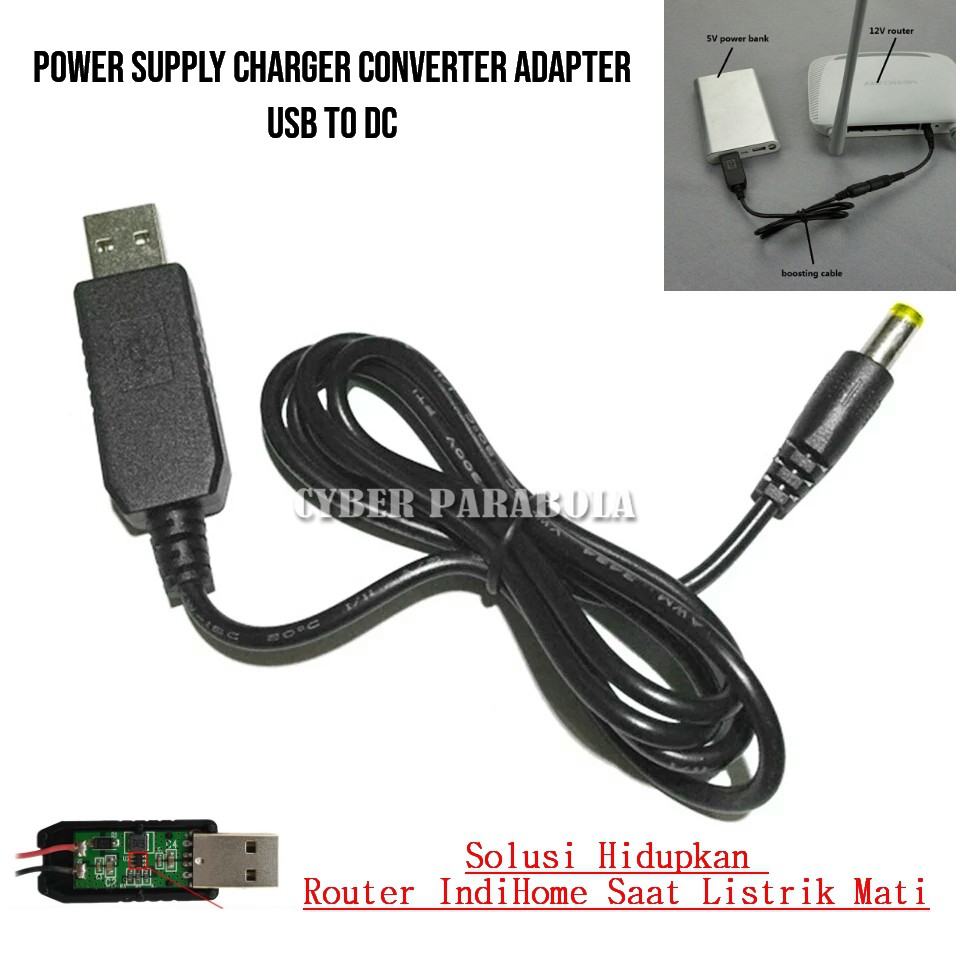 Kabel Step Up Usb 5v To 12v Dc Power Supply Charger Converter Adapter Shopee Indonesia