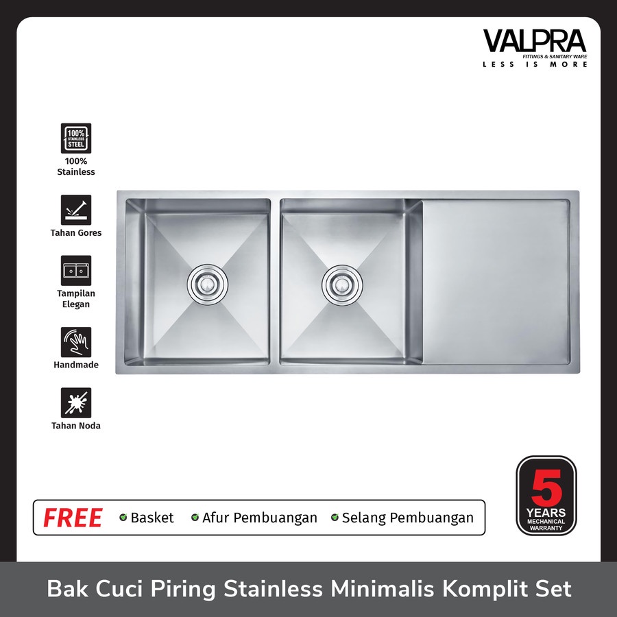 VALPRA BAK CUCI PIRING KITCHEN SINK V-HE 12050 CHROME