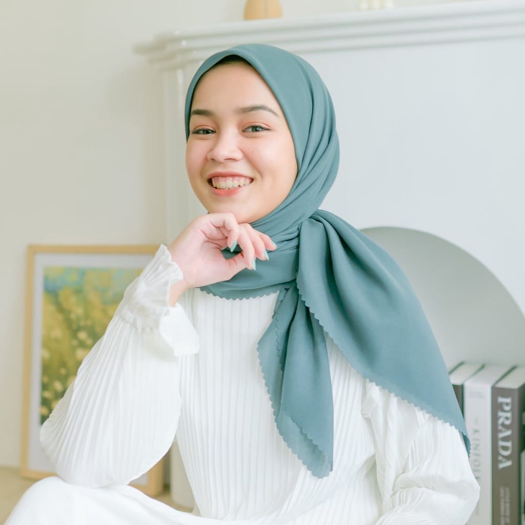 Kerudung Segiempat Lasercut Hijab Segiempat PollyCotton Bella Lasercut Polos Pasar Hija'b