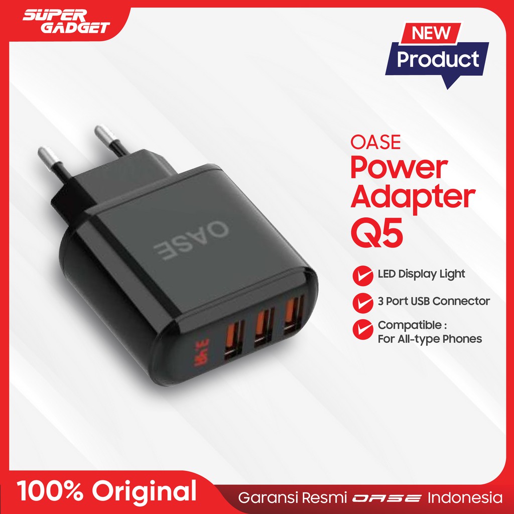 Power Adapter Oase MD-Q5 for Android / iP Fast Charging - Produk Original