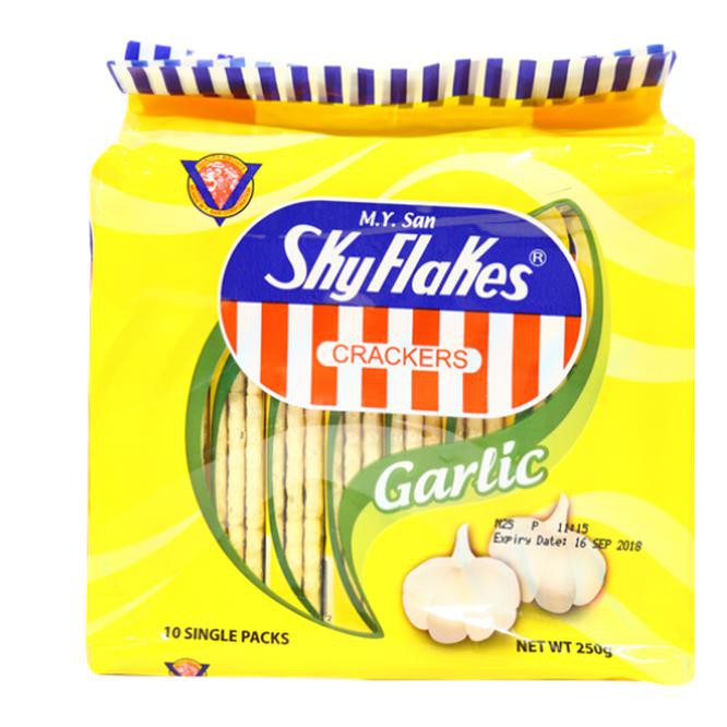 

Terhot! Crackers Sky Flakes Garlic M.Y San Isi 10, Berat 250G