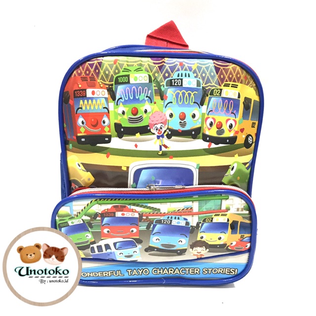 Tas ransel anak paud gambar tayo bus / backpack sekolah karakter tayo / tas tayo / ransel paud tayo