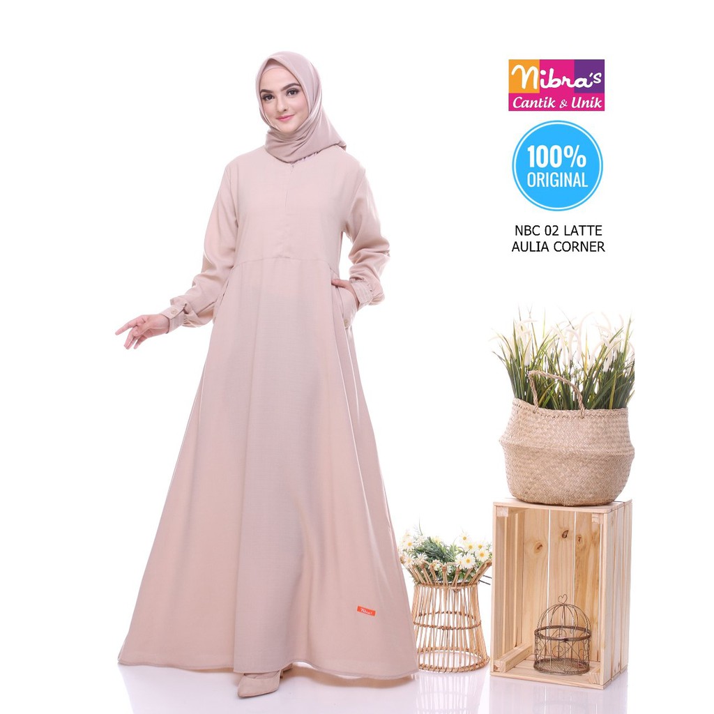 Gamis Untuk Wanita Kurus Gamis Nibras Nbc 02 Latte Original Untuk Lebaran Shopee Indonesia