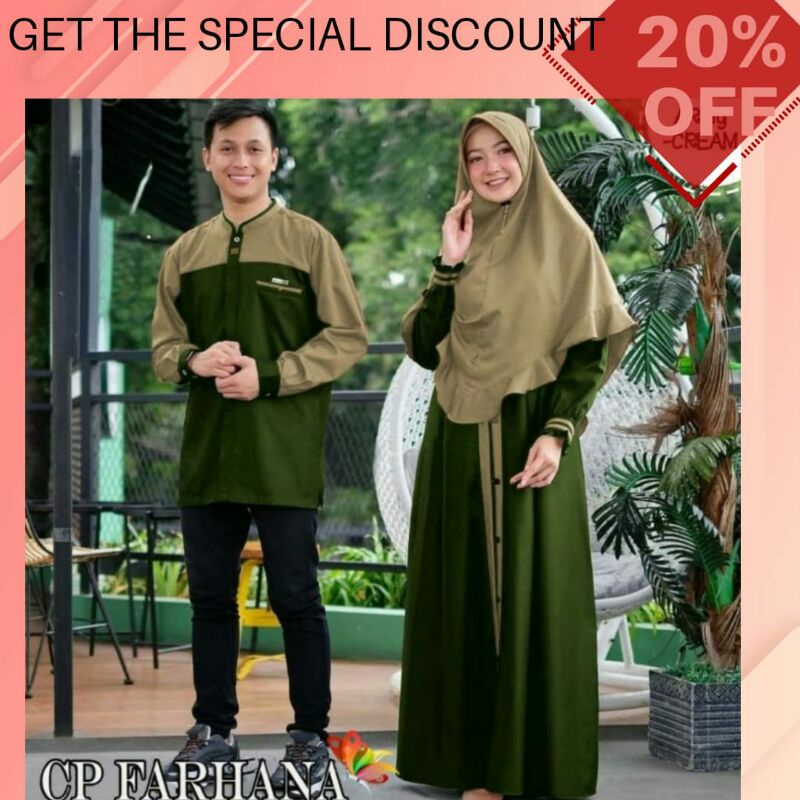 Baju Gamis Couple Pasangan Suami Istri Sarimbit Keluarga Syari Model Terbaru Lebaran 2022 Kapel Hari