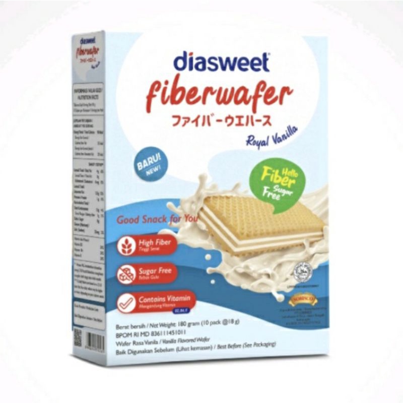 

Diasweet Fiberwafer Vanila 180 gr