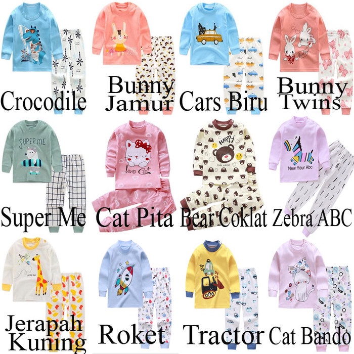 rjt04vt Setelan Kaos Anak Lengan Panjang Import - Size 120Atau75 Tgt501Y