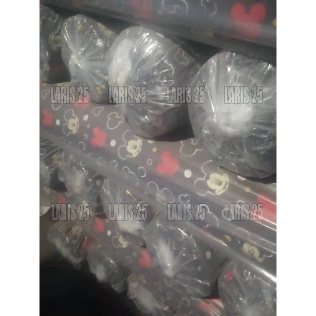 TERMURAH PER ROLL 120 METER BAHAN KAIN TERLARIS KATUN MIKROTEX MOTIF MICKEY UTK SPREI GORDEN BEDCOVER