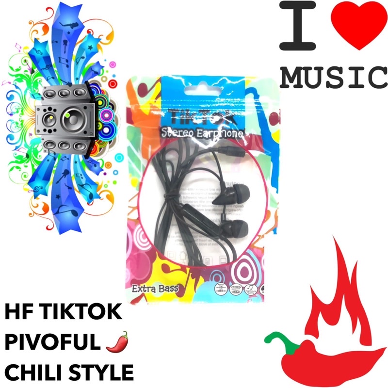 Grosir Handsfree Pivoful Chili Style - Earphone extra bass