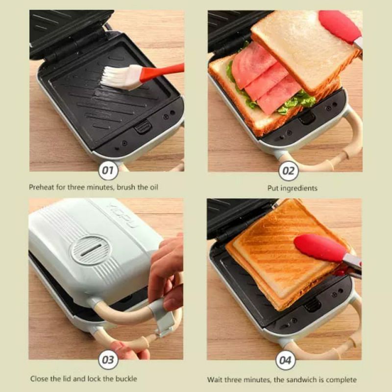 2in1 Toaster Sandwich Waffle Maker / Toaster Breakfast Machine / Pemanggang Roti Toaster YIDPU Toaster Sandwich Maker