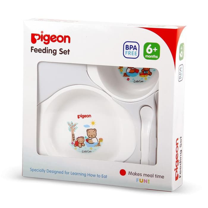 Pigeon Feeding Set mini - Tempat Makan Bayi MPASI Piring Mangkok