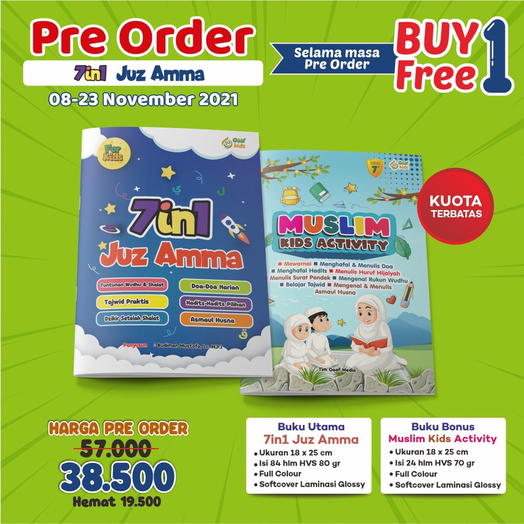 Buku Juz Amma Anak 7in1 + Bonus  Buku Muslim Kids Activity