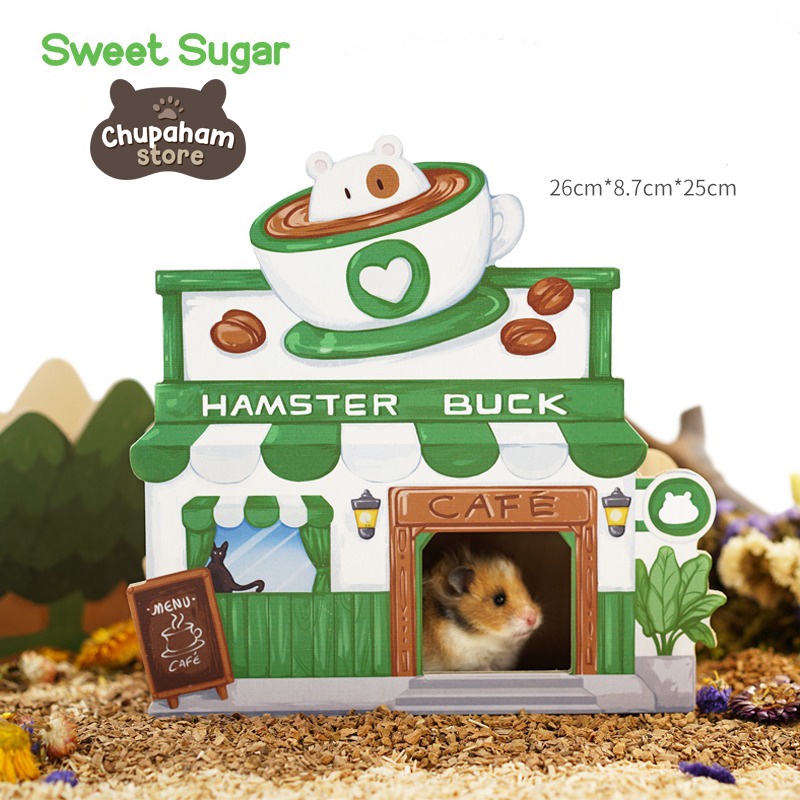 Sweet Sugar Wooden House Collection / Hideout Hamster Gerbil Kayu Lucu Import Rumah Kayu Aksesoris Kandang Hamster-Hamsbuck