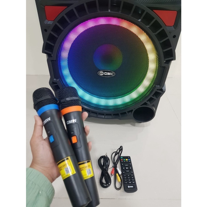 SPEAKER KARAOKE KOPER GMC 899K 899 K BLUETOOTH 15 INCH FREE MIC GARANSI RESMI