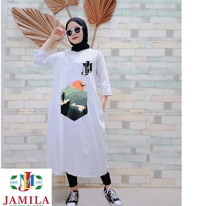 *SALE* LONG DRES JAMILA /JAMILA Tunik /LONG DRES Fashion Muslim Wanita/LONG DRES Kaos Jumbo Terbaru 