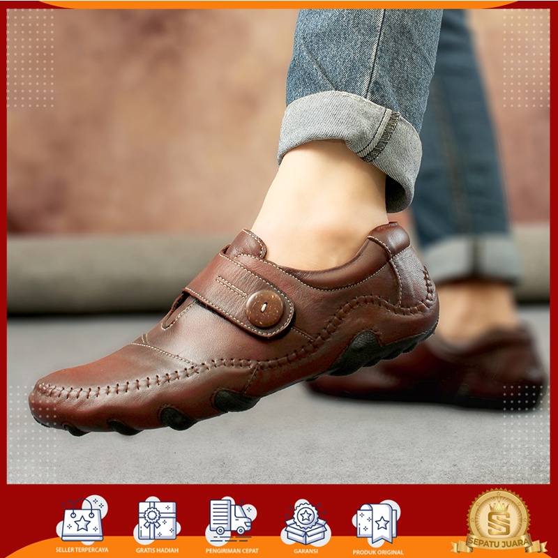 BIG PROMO - Sepatu Fantopel Teplek Elastis Pria Crocodile Original 100%  Keren Elegant Eksklusif Ter