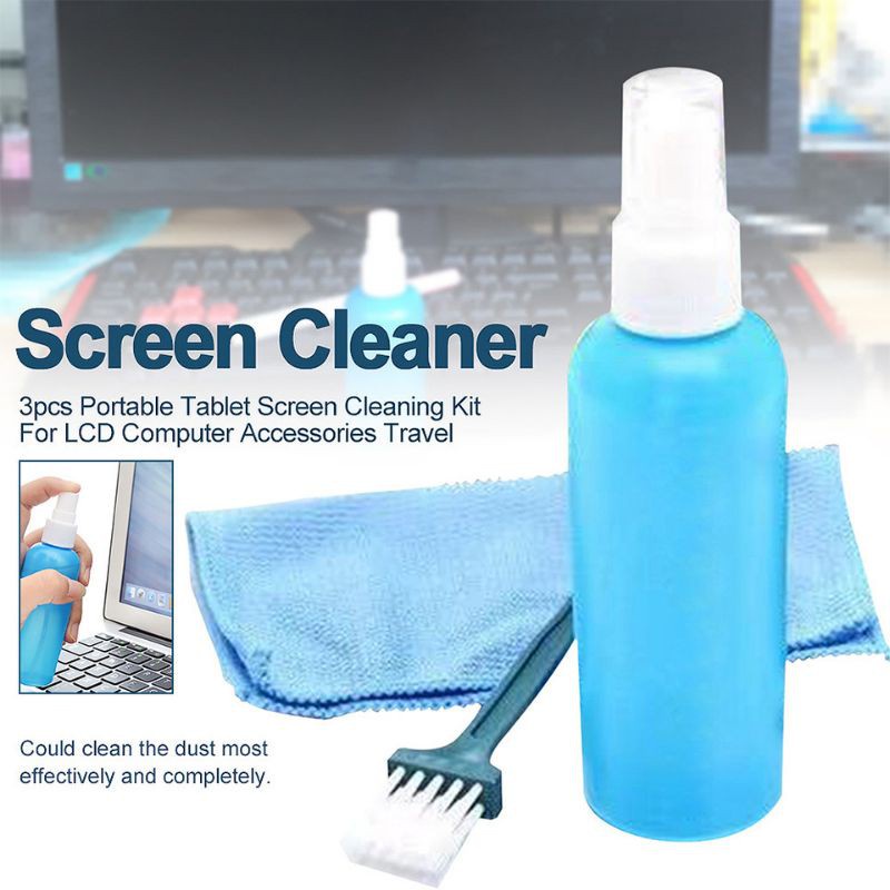 LCD cleaner Kit 3 in 1 - Pembersih Layar Laptop PC TV HP Monitor