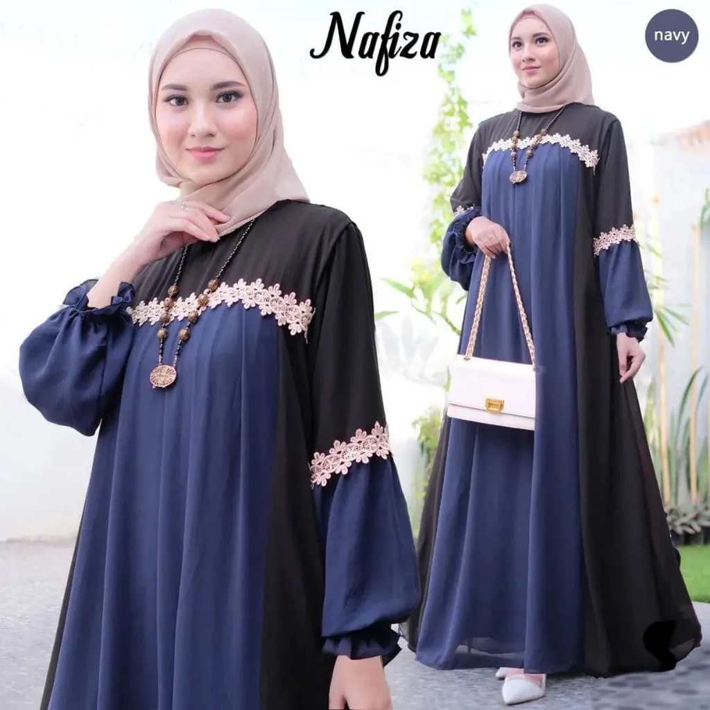 NAFIZA DRESS BL CERUTY BABYDOLL FULL PURING MIX RENDA LD 108 CM PB 137 CM  BAJU GAMIS FASHION TERBARU  BAJU DRES KEKINIAN SIMPLE DAN ELEGAN BAJU DRES BAHAN ADEM NYAMAN DI PAKAI BAJU DRES TERBARU 2022