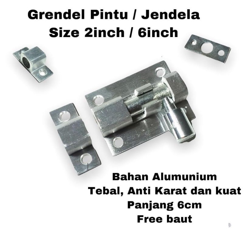 grendel pintu rumah 4 inch , 6 inch , 8 inch , 10 inch  / kunci pintu / slot pintu