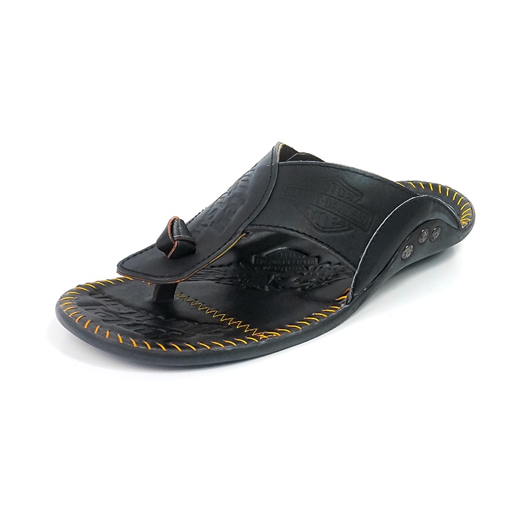 Sandal Kulit Asli - Sandal Kulit Pria Harley Davidson - Sandal Casual - Sandal Jepit T