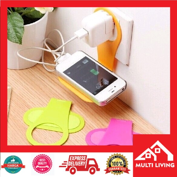 Tempat Charge HP Dudukan Steker Frame Steker Stop Kontak Holder Dock Mount Gantungan Handphone