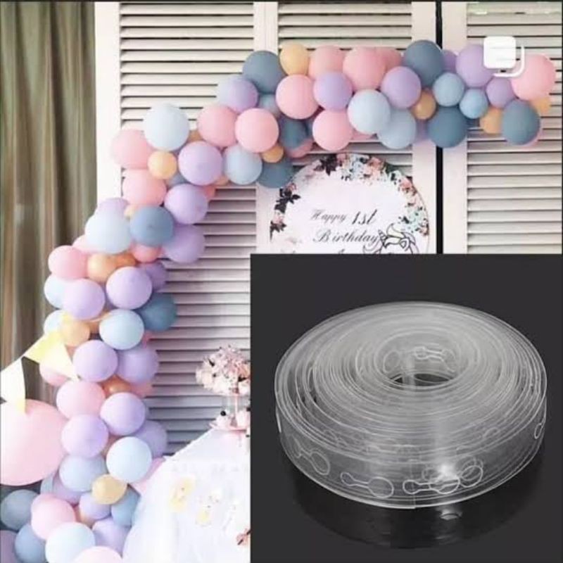 pengait balon strip balon dekorasi chain stripe chain garland dekorasi balon 5 meter