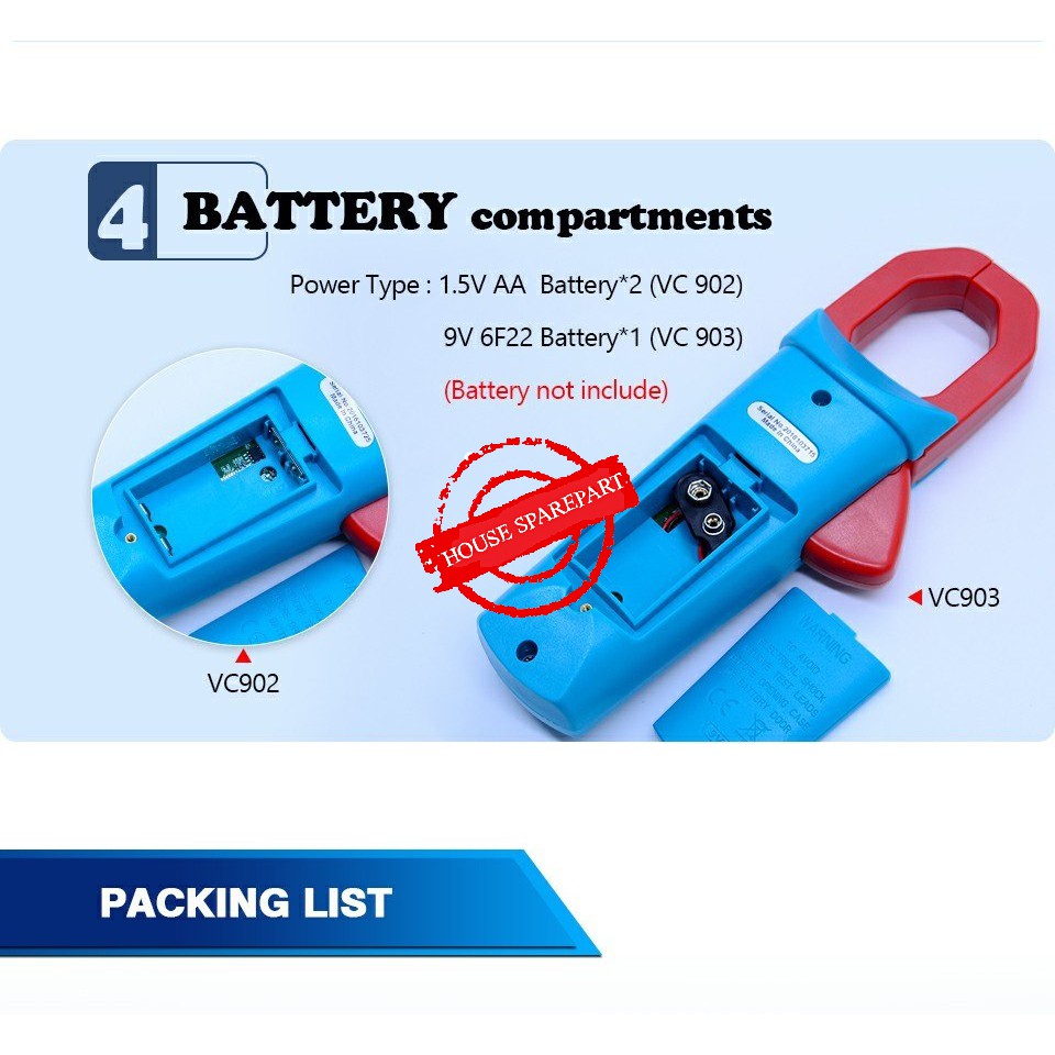 Zotek VC903 Auto Range Clamp Meter Tang Ampere Digital Tang Ampere Digital Clamp Meter Original