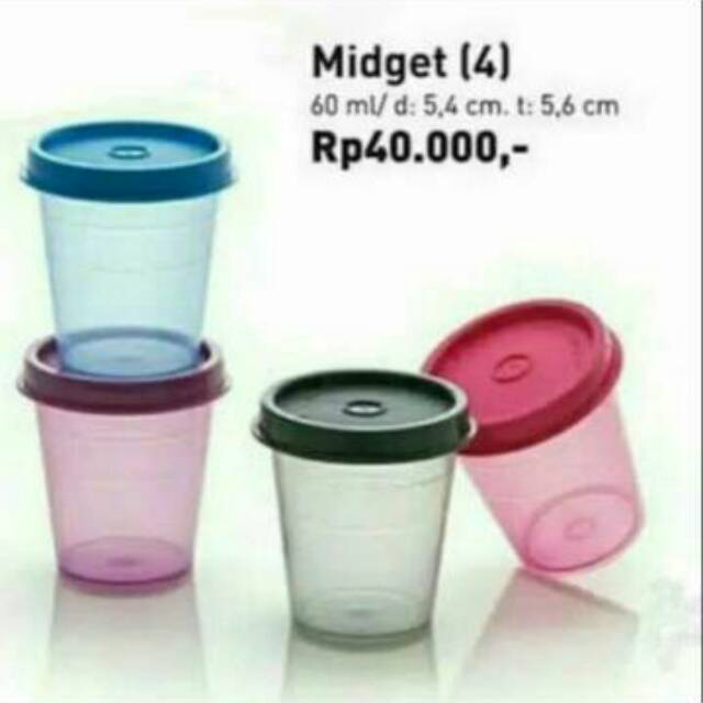 Midget 60ml 1pcs wadah tupperware mini