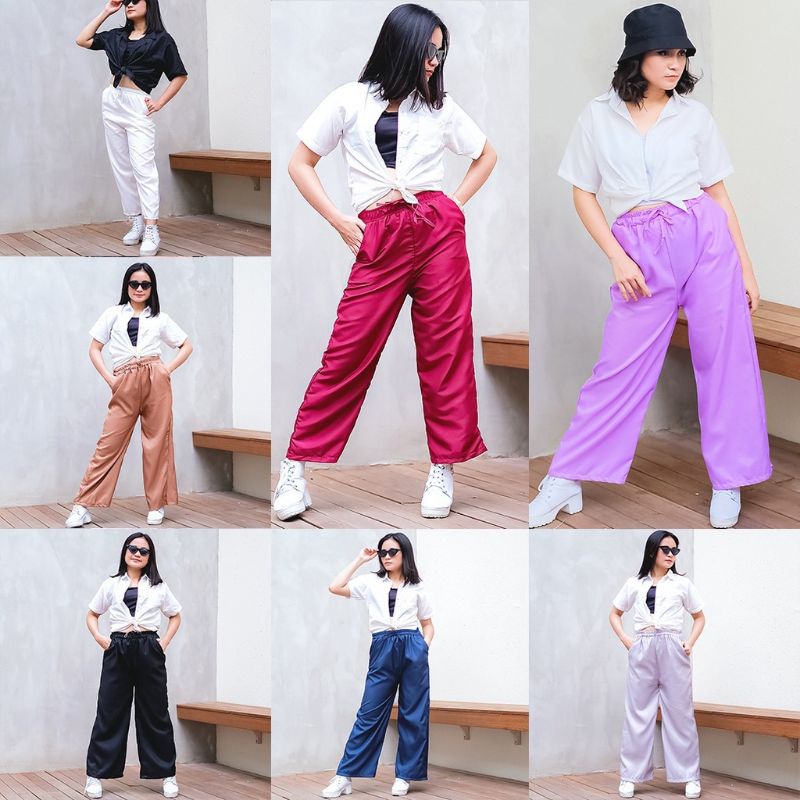 Yuna Pant bahan twiscone fit to L-CELANA WANITA MURAH(AB)