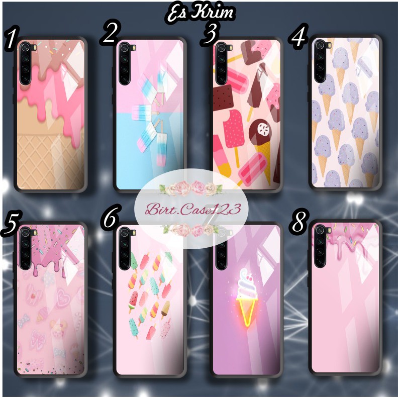 casing softcase silikon Gambar ice cream back case glass iphone 5g 6g 6g+7g 7g+ 8g 8g+ x xr xs etc