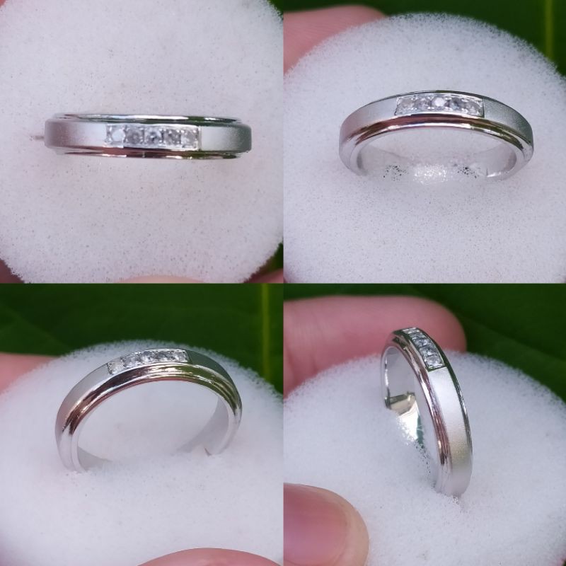 Cincin perak batu permata berlian cwo cwe couple