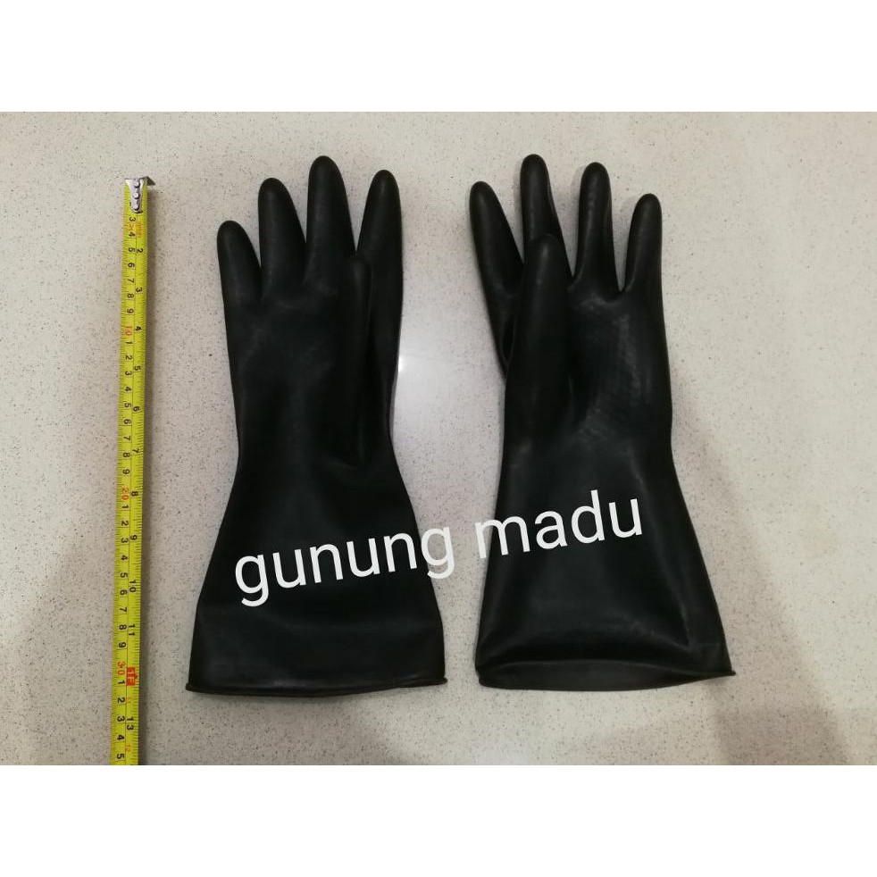 SARUNG TANGAN KARET HITAM TEBAL PANJANG SERBAGUNA