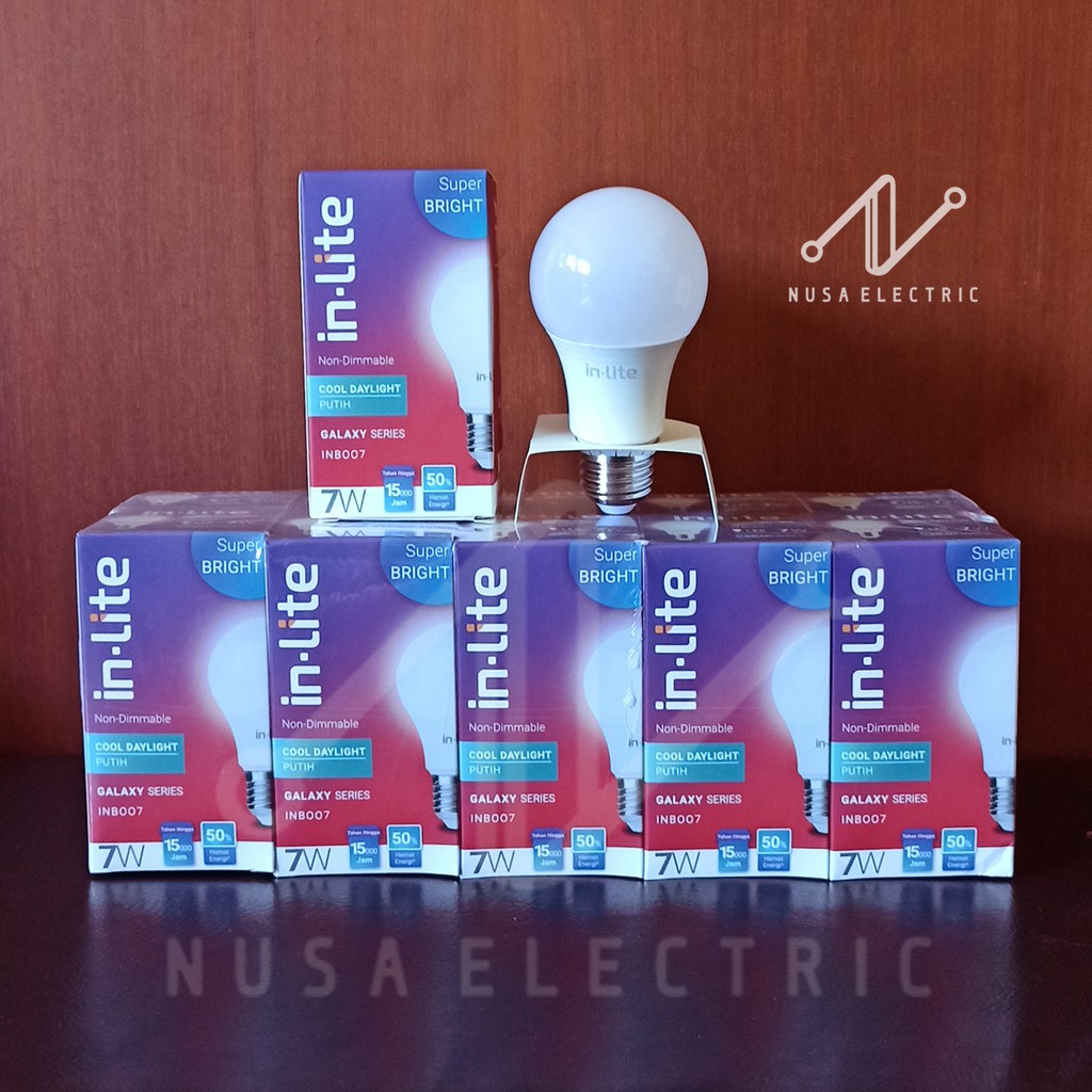 LAMPU LED INLITE 7W WATT PUTIH / DAYLIGHT & KUNING / WARM WHITE