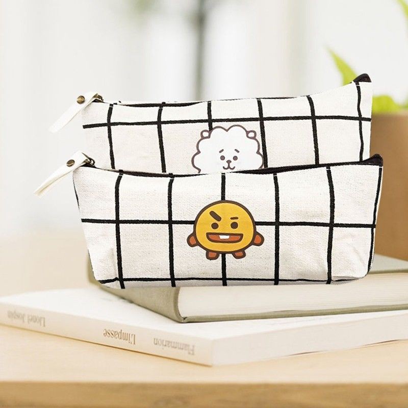 

Perlengkapan Sekolah Yo Yo Kpop BTS Pen Pencil Case TATA COOKY RJ Canvas Makeup Bag Coin Purse Gift