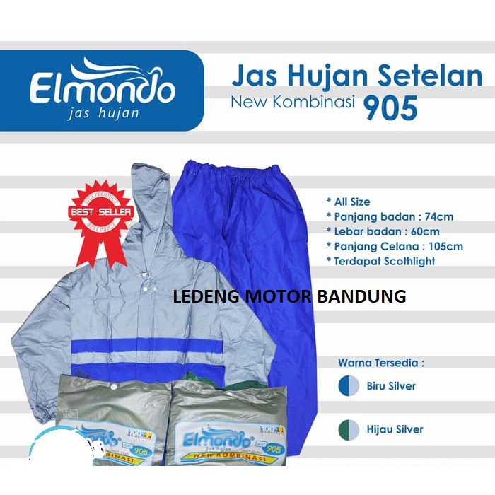 Jas Hujan Jaket Celana Dewasa New Kombinasi Raincoat Baju Stelan Elmondo 905