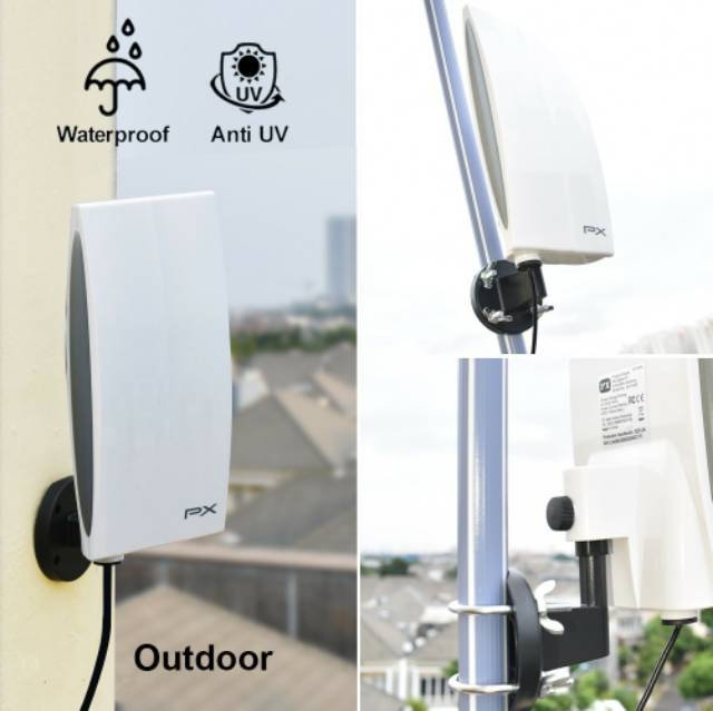 Antena TV In/Outdoor PX DA-5200 Digital TV DVB-T2 dengan Booster &amp; Power Inserter