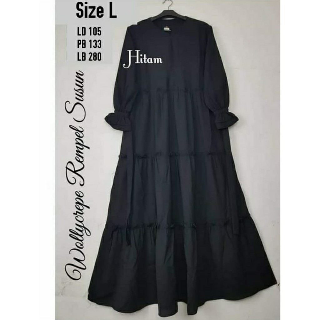 GAMIS WOLLYCREPE REMPEL SUSUN PREMIUM GRADE A+