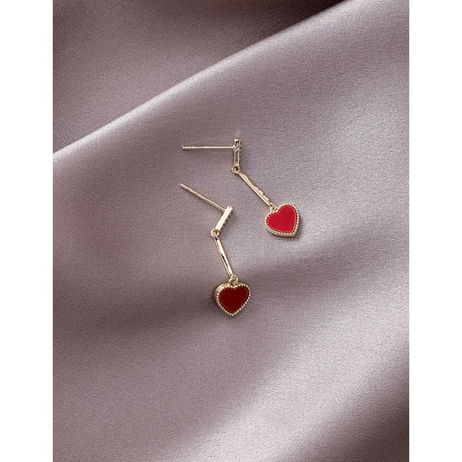 LRC Anting Tusuk Fashion 925 Silver Pin Zircon Word Love Earrings D28123