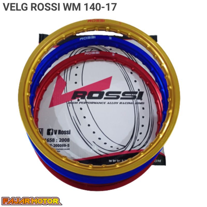 ROSSI VELG WM KOTAK 140 RING 17 HOLE 36 GOLD BLACK SILVER VIOLET