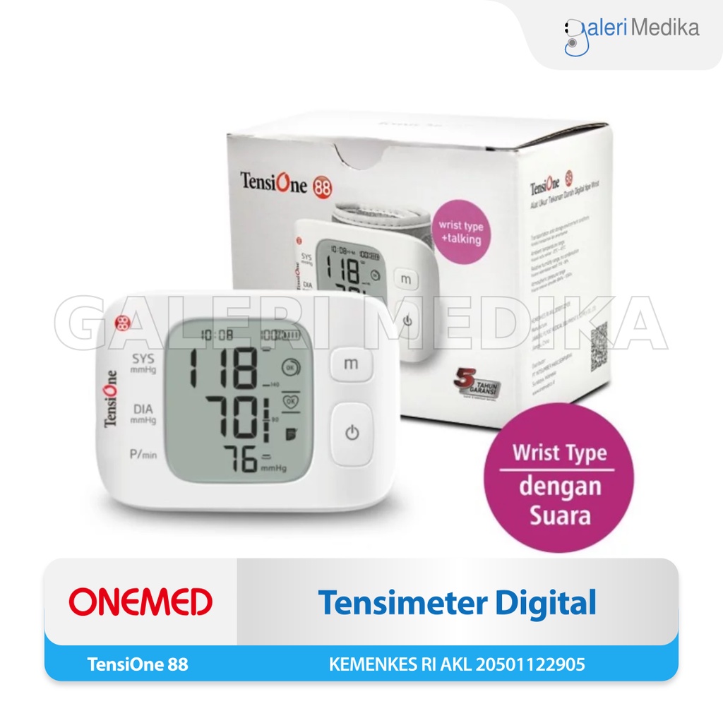 Tensimeter Digital TensiOne 88 Pergelangan Tangan Praktis / Tensimeter Digital Tensione 88 Rechargab