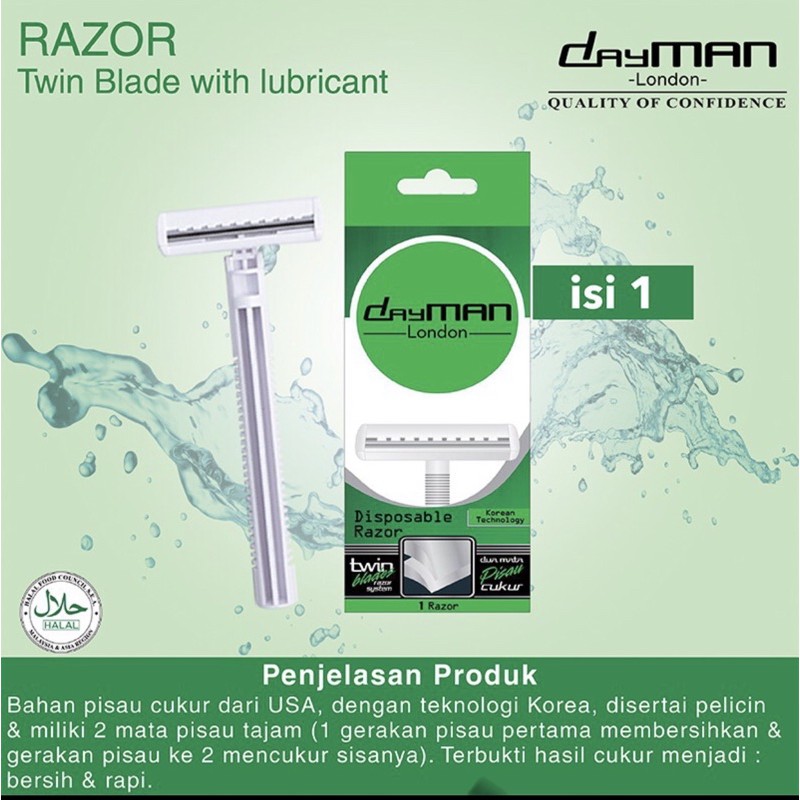 ❤️arstorejaya❤️ DayMan Razor Twin Blade (alat cukur with lubricant) isi 1 pcs original