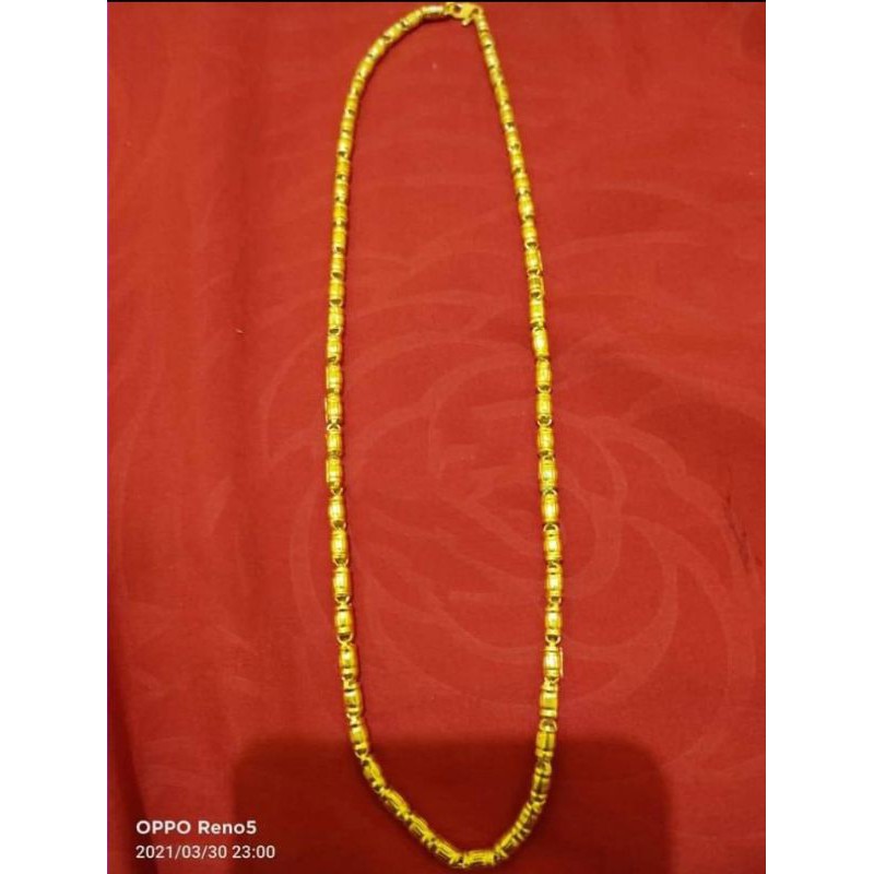 KALUNG Gucci BAMBU 1 SUKU atau 6.7grm LAPIS EMAS ASLI 24karat, BISA DICUCI/DISEPUH ULANG. COD