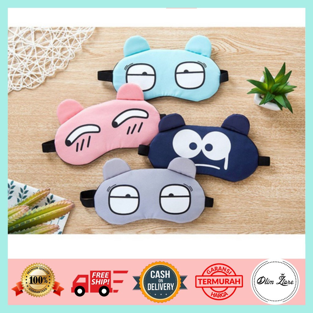 Masker Penutup Mata Ekspresi Lucu Emotion Emoticon Dengan Gel