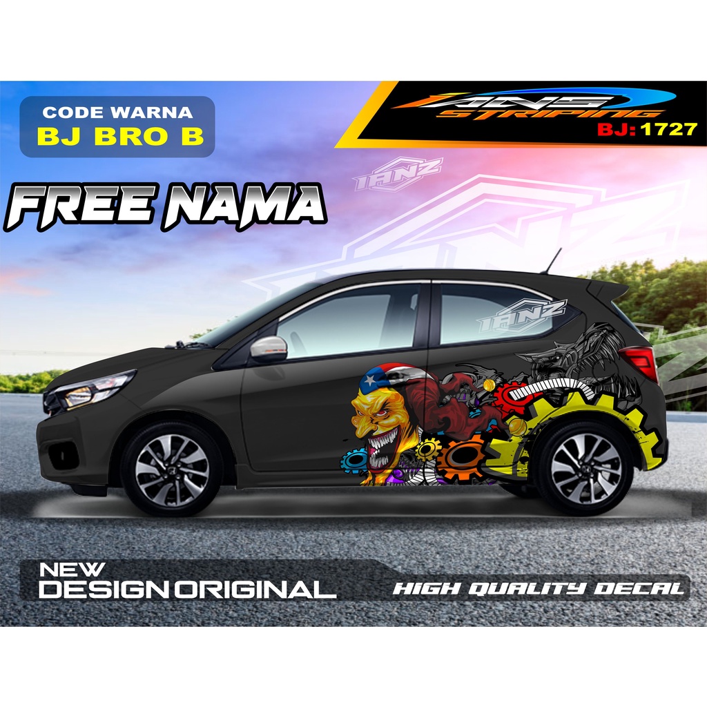 DECAL STICKER MOBIL BRIO / STIKER MOBIL HONDA JAZZ  / VARIASI STIKER AGYA AYLA/ STIKER MOBIL