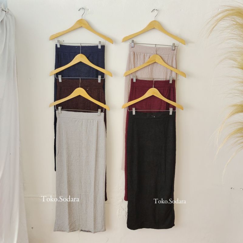 Rok Span Crepe Timbul // Rok wanita Panjang // Rok Murah /Rok Limited editon