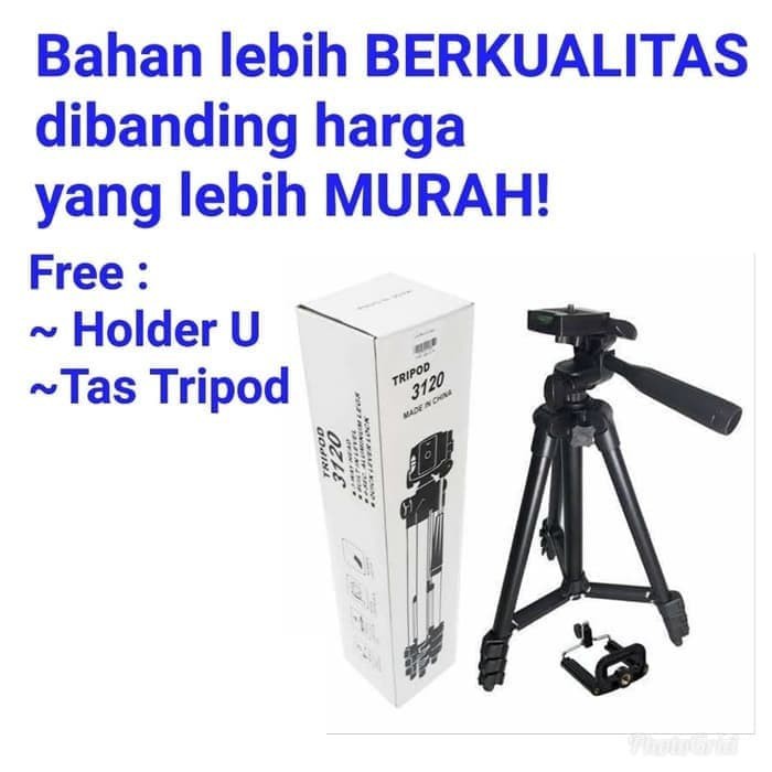 Termurah & Terlaris Tripod 3120 / 3210 FULL BLACK 1Meter tripot